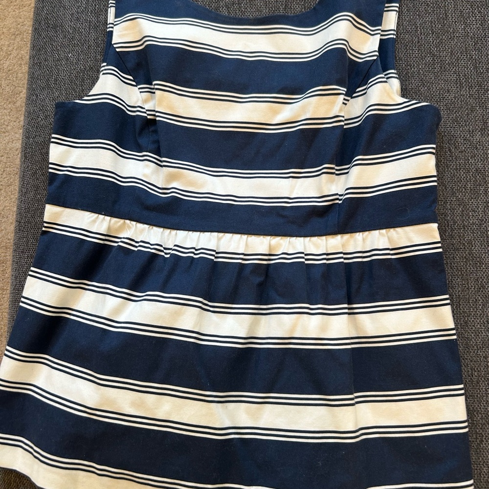 Vineyard Vines Sleeveless Nautical Sailor Blouse Blue White Stripe Women's 12